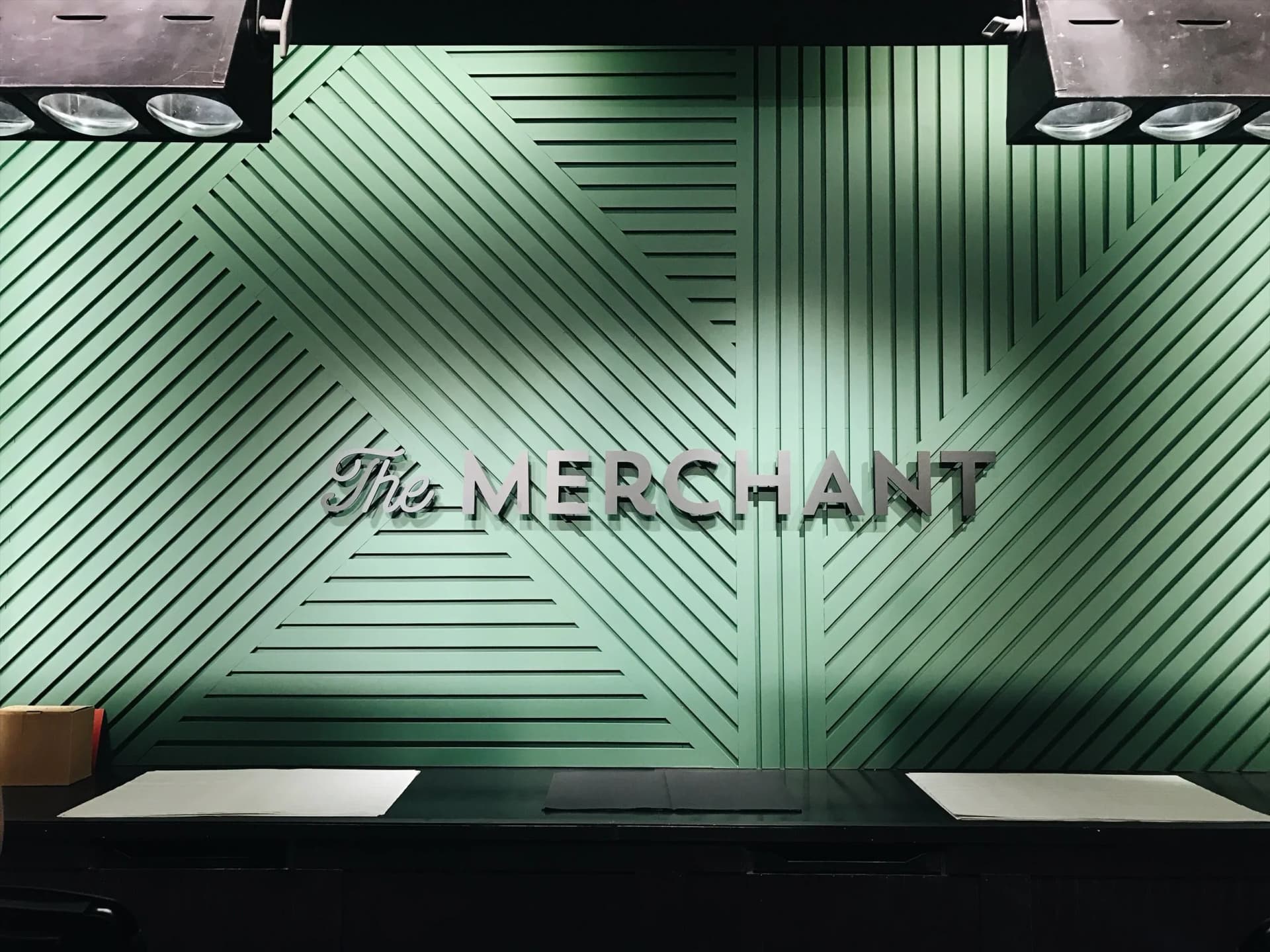 custom restaurant interior wall with dimensional signage