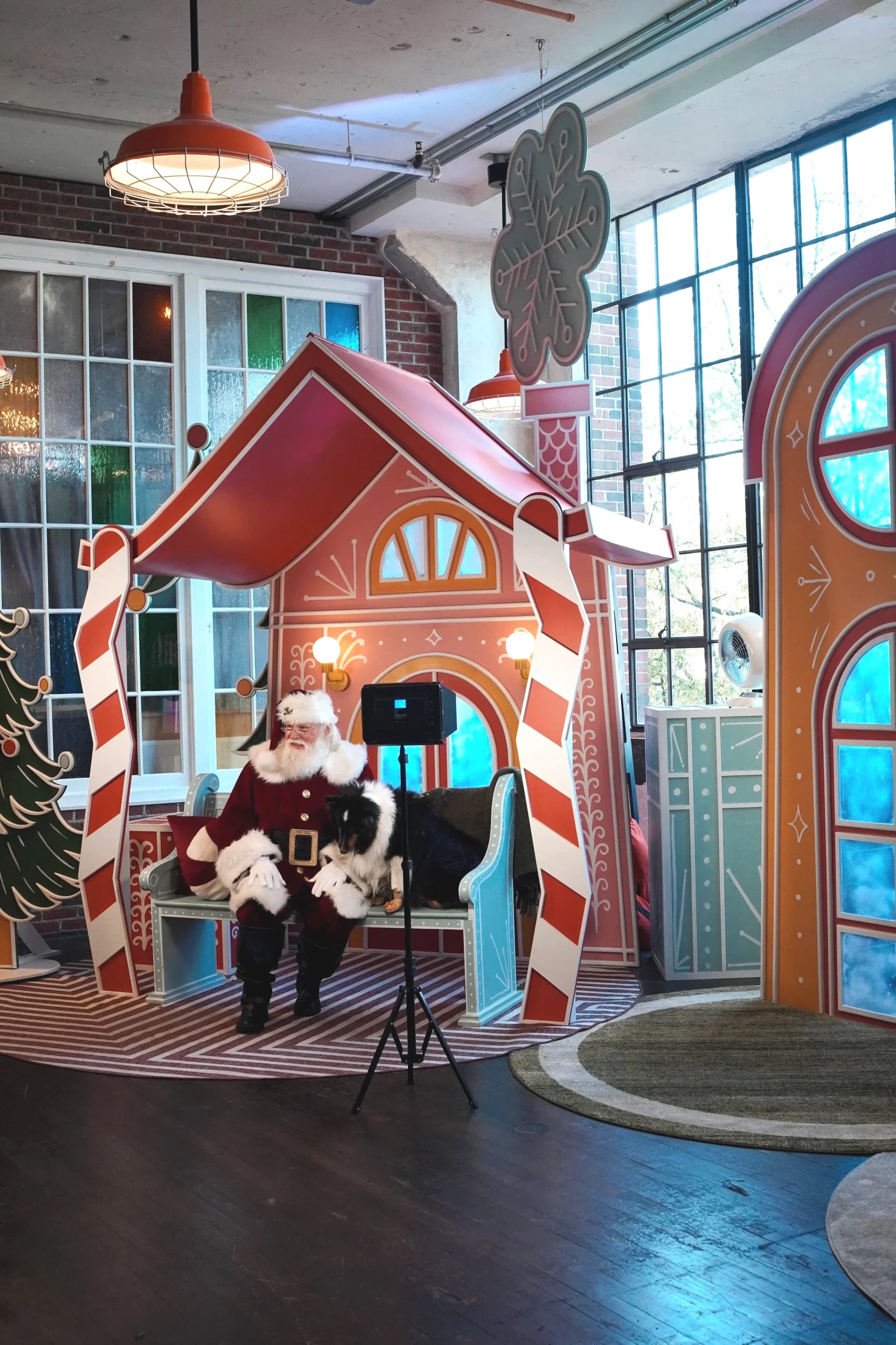 holiday themed photo opportunity with custom house facade