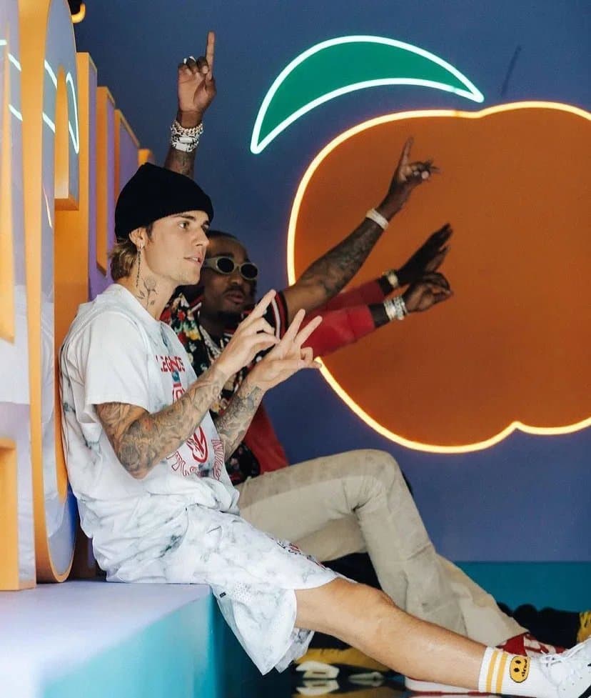 interactive branded photo moment with fruit scenic backdrop