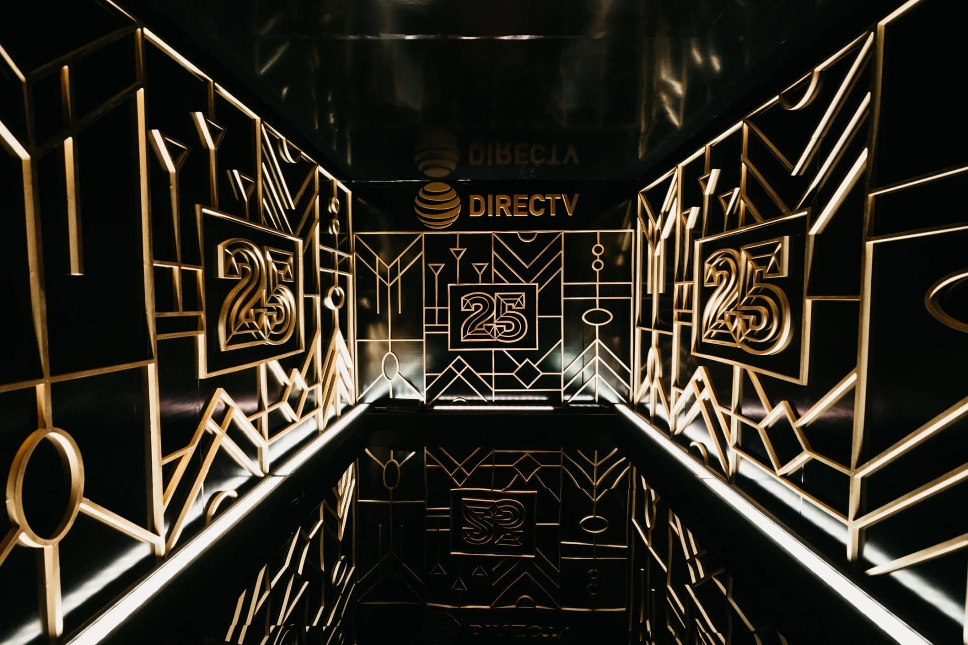 photo opp photo booth install custom gold branded